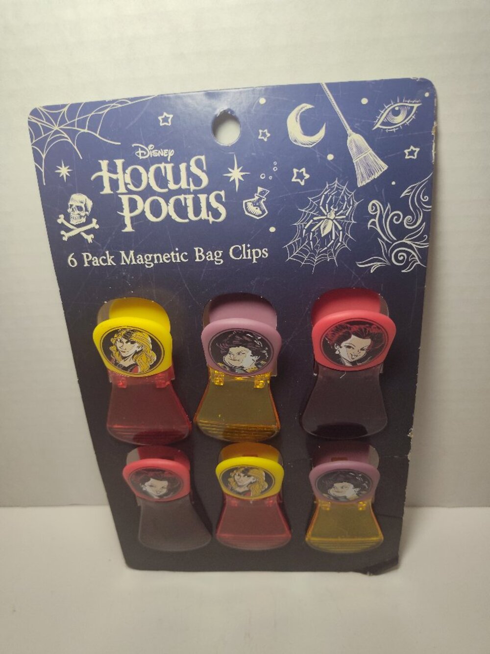 Disney Hocus Pocus 6 Pack Magnetic Bag Clips Sanderson Sisters New Sealed